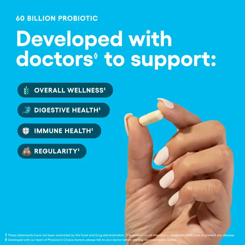 Physician's Choice 60 Billion Probiotic - Daily Gut Health, Digestive & Immune Support for Men and Women