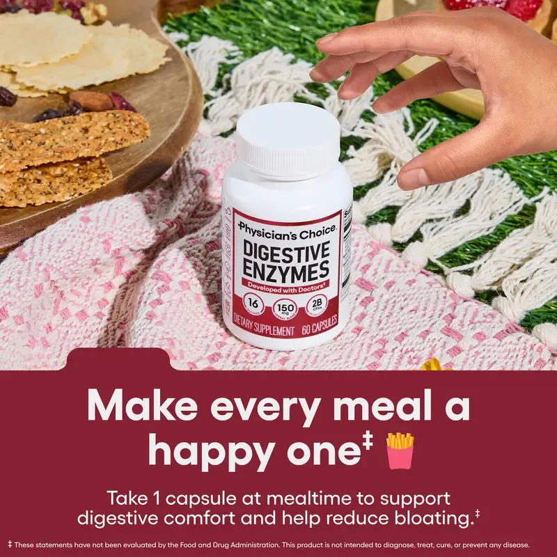 Physician's Choice - Bloating & Mealtime Discomfort Support with Probiotics + Prebiotics for Digestion & Gut Health