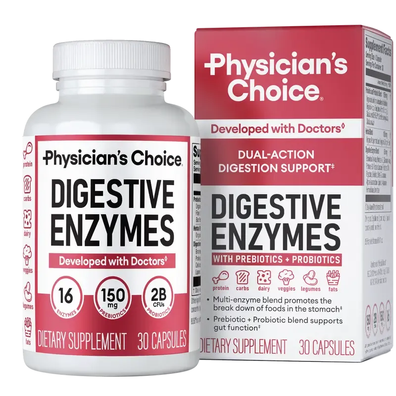 Physician's Choice - Bloating & Mealtime Discomfort Support with Probiotics + Prebiotics for Digestion & Gut Health