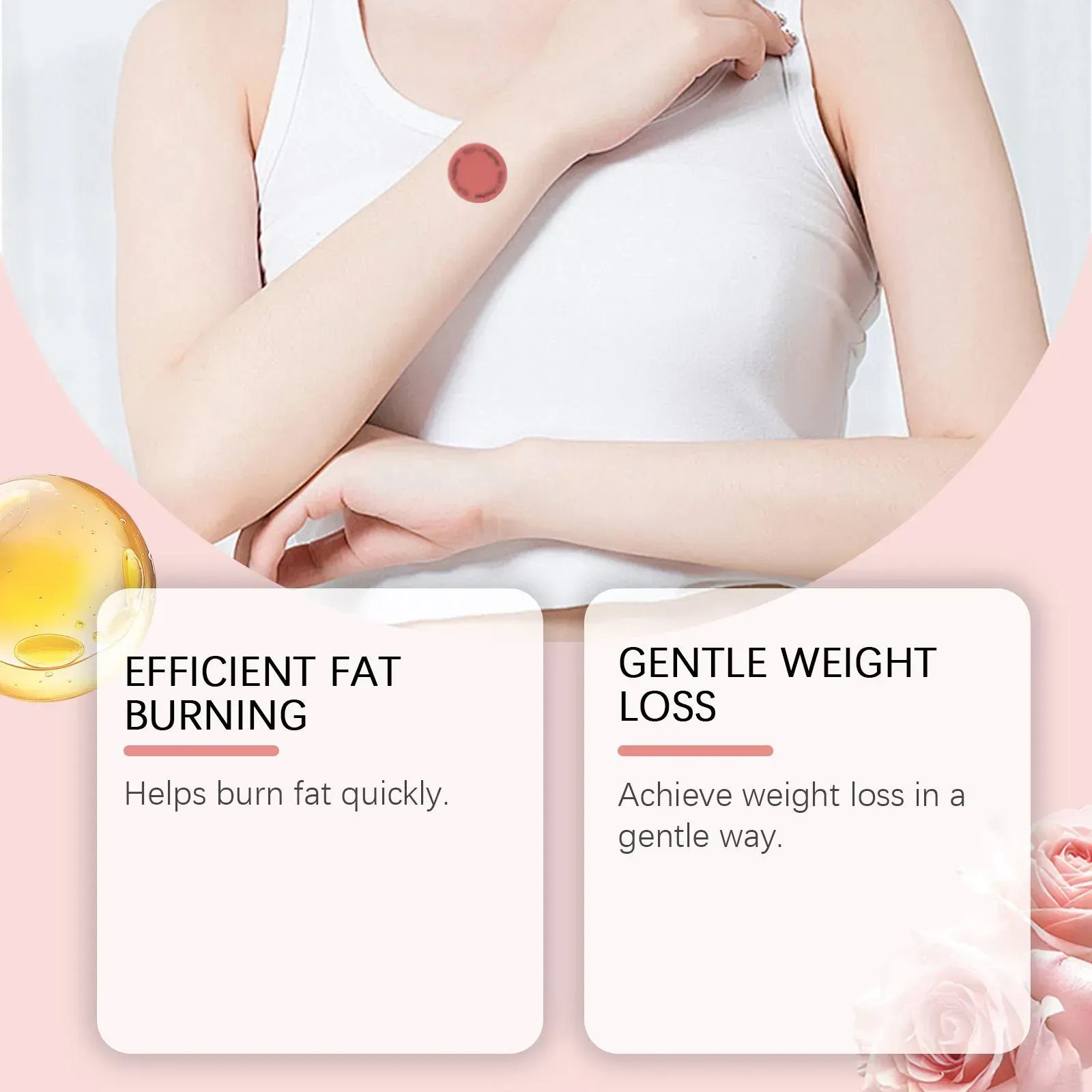 Hot - selling Beauty Fat - burning Patch. Just stick it on easily to firm the skin and make the body light. With 100% natural herbal essence, it is gentle and skin - friendly. Buy one, get one free