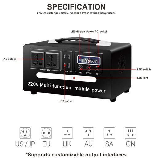 378WH Energy Storage Power Station,Battery Portable Power Station 300W,for Home Backup, Outdoor