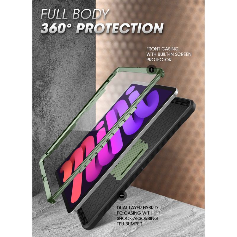 iPad mini 6 Unicorn Beetle PRO Shockproof Rugged Case-Dark Green