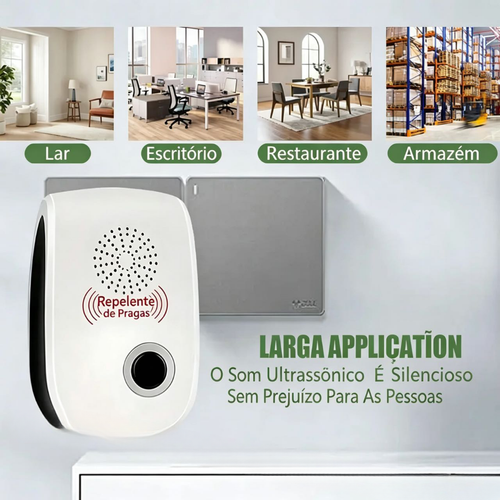Repelente de Pragas Ultrassônico, Repelente Eletrônico de Pragas Tomada Interna para Insetos, Baratas, Aranhas, Formigas, Percevejos, Mosquitos e Ratos para Casa, Cozinha, Garagem e Armazém.