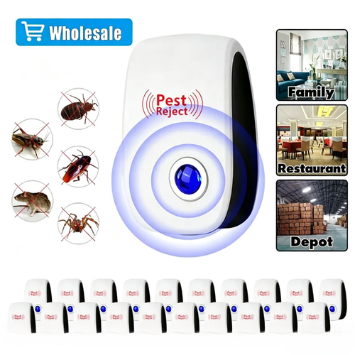 Repelente de Pragas Ultrassônico, Repelente Eletrônico de Pragas Tomada Interna para Insetos, Baratas, Aranhas, Formigas, Percevejos, Mosquitos e Ratos para Casa, Cozinha, Garagem e Armazém.