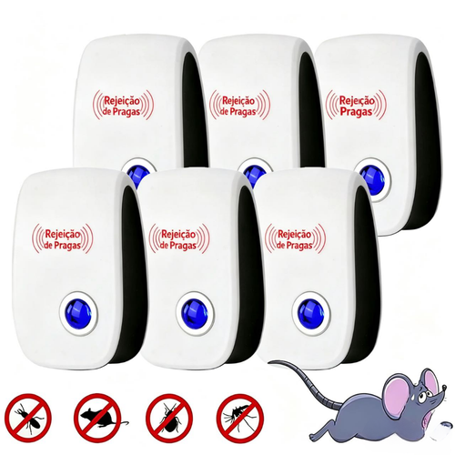 Repelente de Pragas Ultrassônico, Repelente Eletrônico de Pragas Tomada Interna para Insetos, Baratas, Aranhas, Formigas, Percevejos, Mosquitos e Ratos para Casa, Cozinha, Garagem e Armazém.