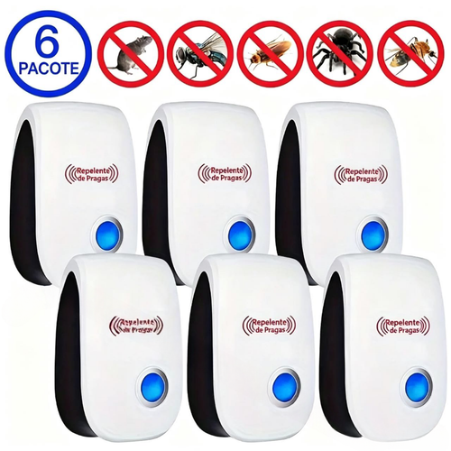 Repelente de Pragas Ultrassônico, Repelente Eletrônico de Pragas Tomada Interna para Insetos, Baratas, Aranhas, Formigas, Percevejos, Mosquitos e Ratos para Casa, Cozinha, Garagem e Armazém.
