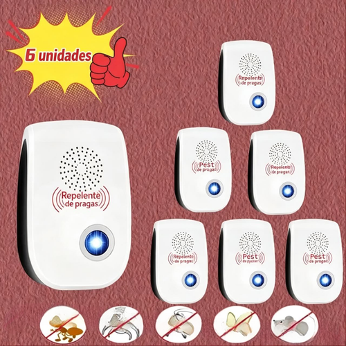 Repelente de Pragas Ultrassônico, Repelente Eletrônico de Pragas Tomada Interna para Insetos, Baratas, Aranhas, Formigas, Percevejos, Mosquitos e Ratos para Casa, Cozinha, Garagem e Armazém.
