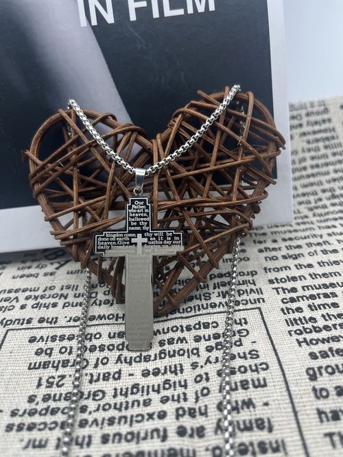 9️⃣Bible Cross pendant necklace Anglican Church book Common Prayer jewelry