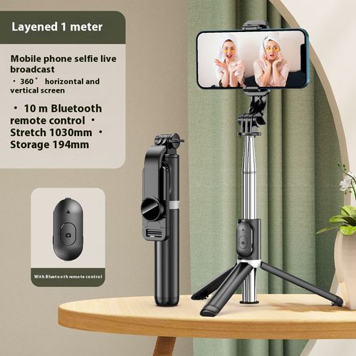 Foldable Remote Control Selfie Stick Mobile Phone Holder With LED Fill Light