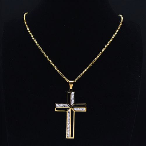 7️⃣Men's cross necklace Street hip hop chic diamond stylish pendant