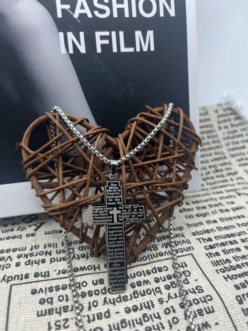 9️⃣Bible Cross pendant necklace Anglican Church book Common Prayer jewelry