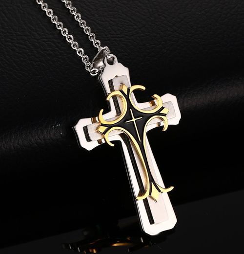 🔥🔥🔥Explosive fashion jewelry Europe and the United States retro hipster male cross necklace personality type man 549044ZJ