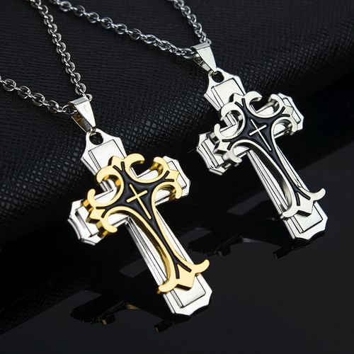 🔥🔥🔥Explosive fashion jewelry Europe and the United States retro hipster male cross necklace personality type man 549044ZJ