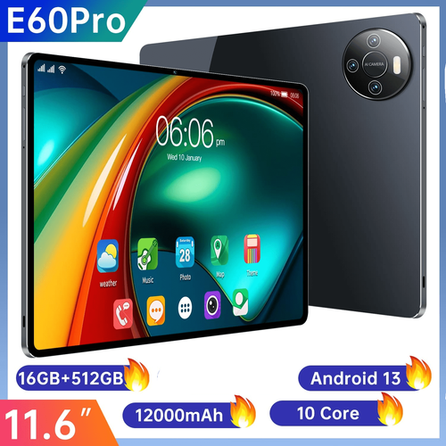 11.6-inch tablet with wifi version 10 core processor, 16GB+512GB memory, Android 13 system