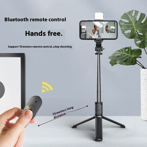 Foldable Remote Control Selfie Stick Mobile Phone Holder With LED Fill Light