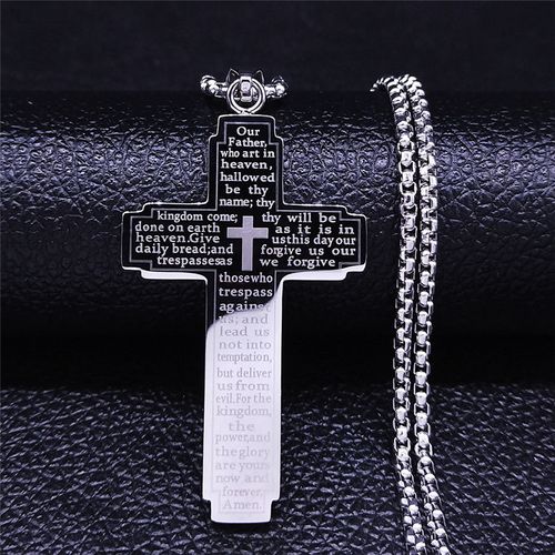 9️⃣Bible Cross pendant necklace Anglican Church book Common Prayer jewelry