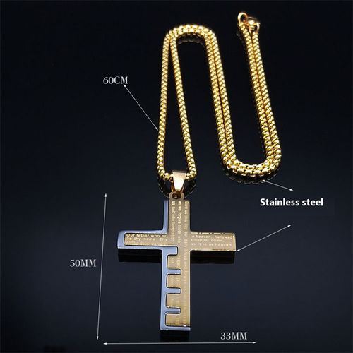 2️⃣Men's cross prayer necklace brings luck and protection