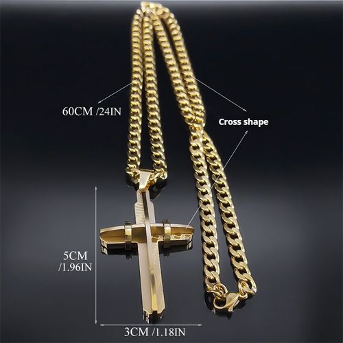 5️⃣European and American classic creative cross pendant  men's fashion necklace