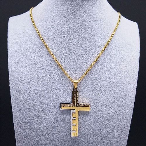 2️⃣Men's cross prayer necklace brings luck and protection
