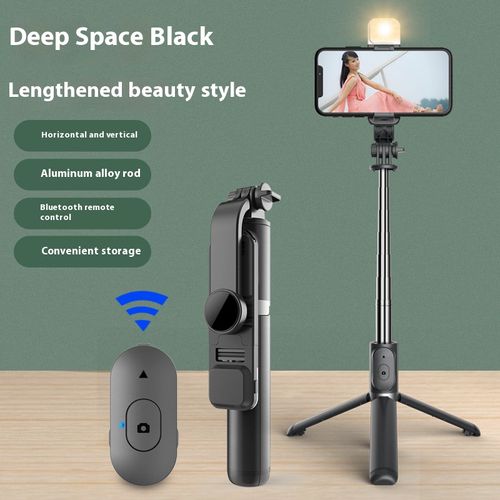 Foldable Remote Control Selfie Stick Mobile Phone Holder With LED Fill Light