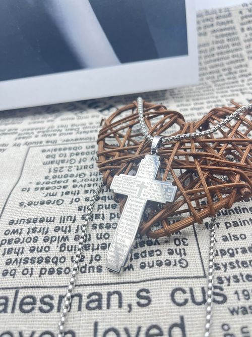 9️⃣Bible Cross pendant necklace Anglican Church book Common Prayer jewelry