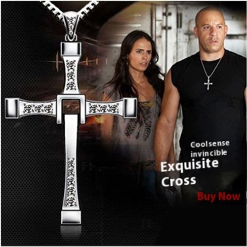 🔟Fast and Furious cross necklace Torredo personality necklace men hip hop style European and American pendant jewelry