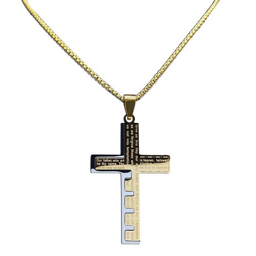 2️⃣Men's cross prayer necklace brings luck and protection