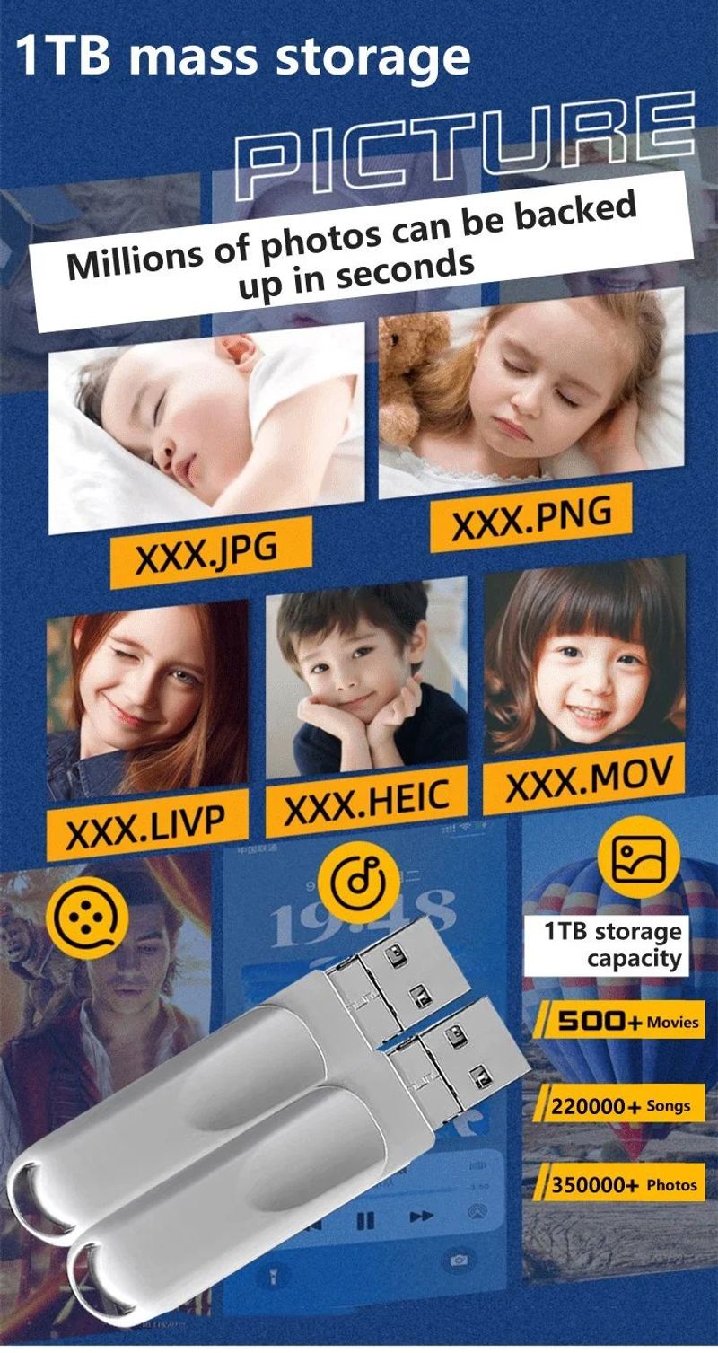 Large-capacity four-in-one mobile phone expansion flash drive