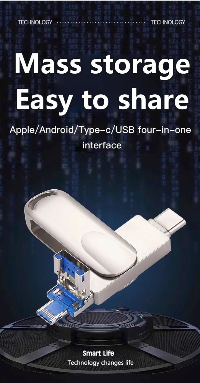 Large-capacity four-in-one mobile phone expansion flash drive