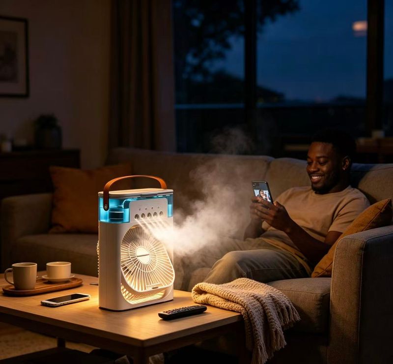 (Big Sale ⛄) ❄️Portable Air Conditioners- 3-In-1 Cooling Fan with 2-Speed Mist Fan