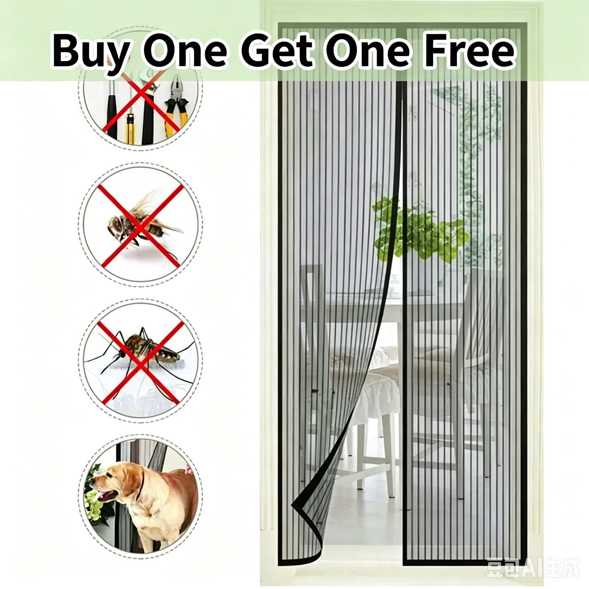 Mosquito Mesh Screen Door Net Curtain 🎃