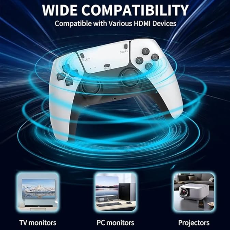 (Big Sale ⛄)Wireless game stick game console X2 PLUS + Two remote control game controllers PSP Empire Command 4K High Definition