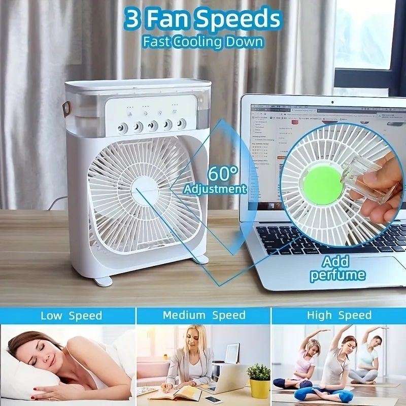 (Big Sale ⛄) ❄️Portable Air Conditioners- 3-In-1 Cooling Fan with 2-Speed Mist Fan