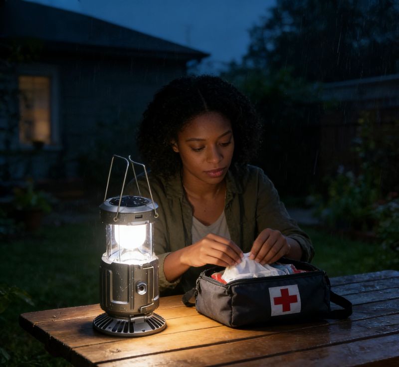(Big Sale Alert ⛄) High-power solar camping fan lamp, upgraded version featuring three-speed settings, LED lighting function, and 30000mAh ultra-energy-saving design.