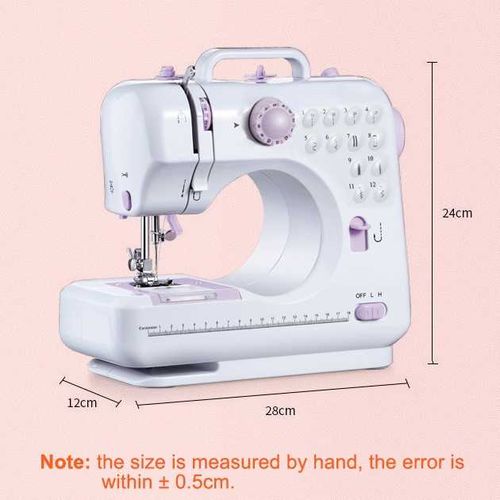 Small multi-functional household sewing machine. Multiple sewing patterns... Suitable for all kinds of family sewing work.