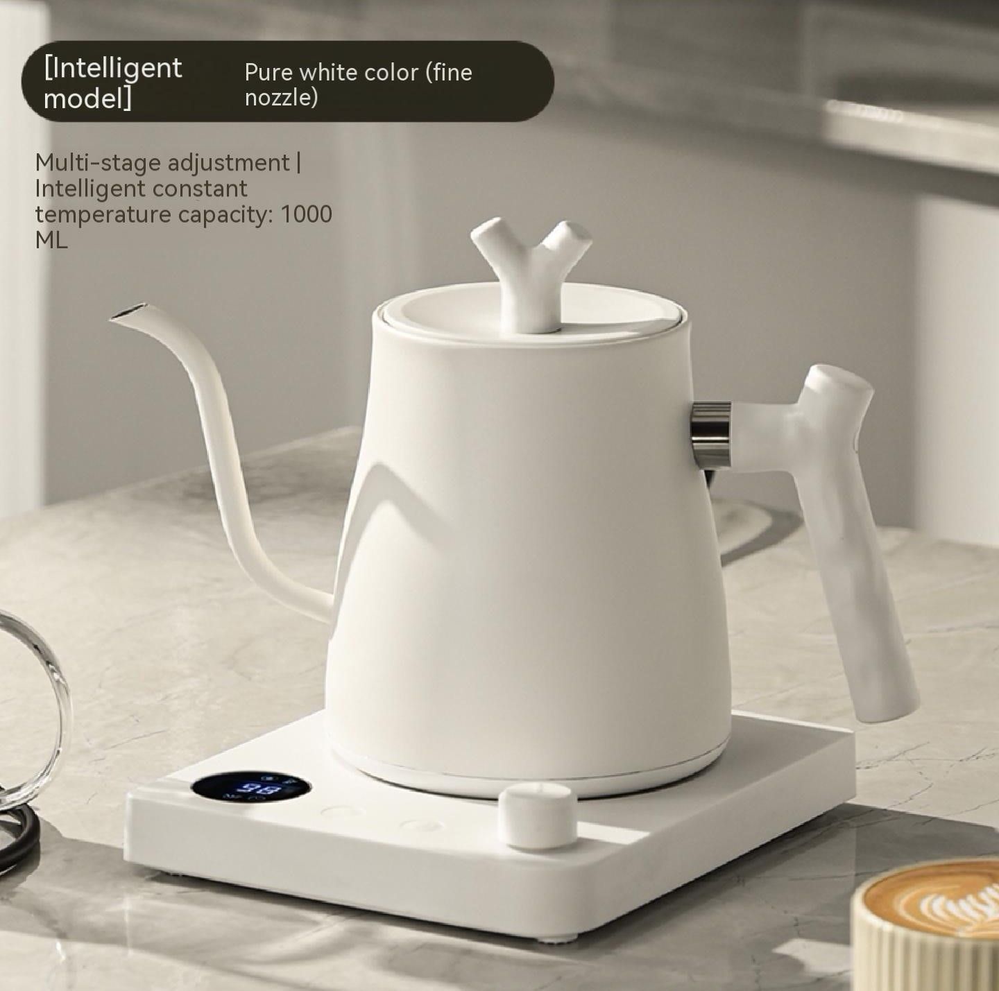 Smart Electric Kettle with Long Curved Spout