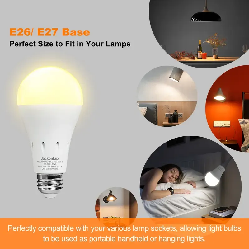 4 Pack Rechargeable Emergency Light Bulbs