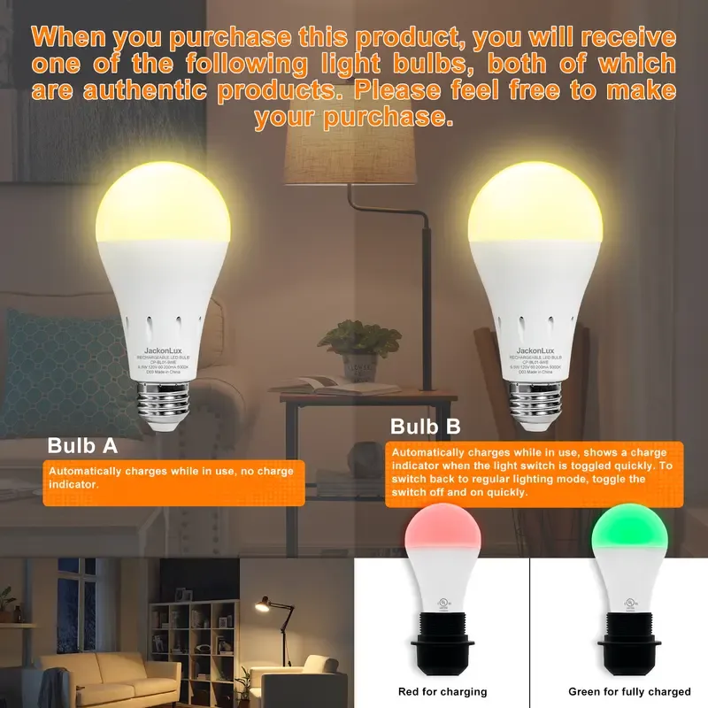 4 Pack Rechargeable Emergency Light Bulbs