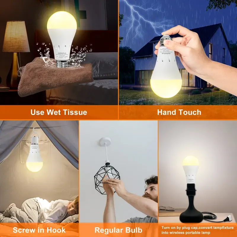 4 Pack Rechargeable Emergency Light Bulbs