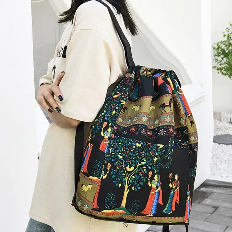 Foldable Dry-Wet Separation Drawstring Backpack