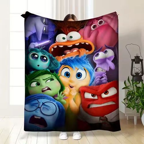 1pc Inside Out Digital Print Flannel Blanket, Soft Warm All-Season Home Lounging Throw, Multi-Purpose Camping Travel Blanket,