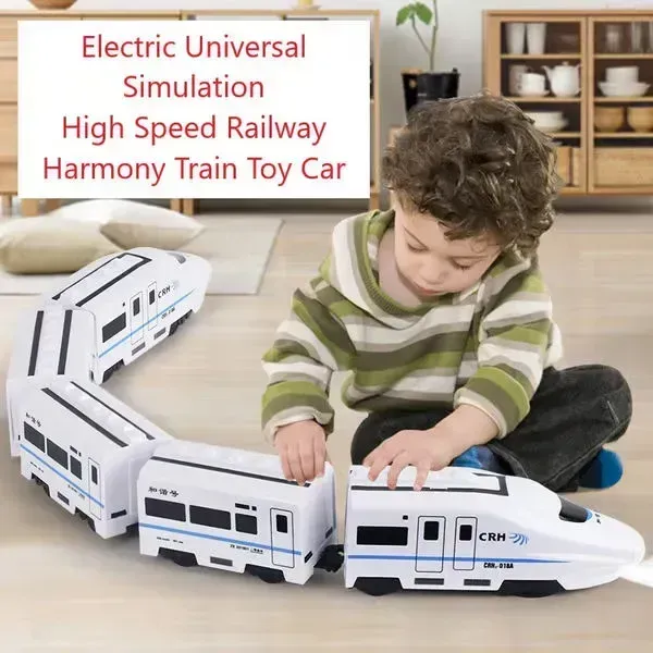 thumbnail image 2 of VISALY Electric Universal Simulation High Speed Railway Harmony Train Toy Toy Train Educational Toys Freely Assembled Model Train Set Electric Train 2 of 11