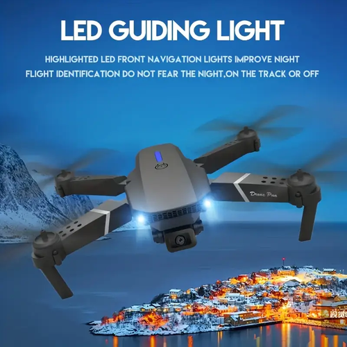 Drone com câmaras HD duplas, vídeo 480p, Wi-Fi, carregamento USB, nível principiante, controlo de aplicações, bateria recarregável, perfeito para fotografia aérea