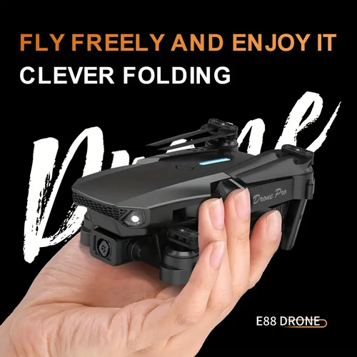 Drone com câmaras HD duplas, vídeo 480p, Wi-Fi, carregamento USB, nível principiante, controlo de aplicações, bateria recarregável, perfeito para fotografia aérea