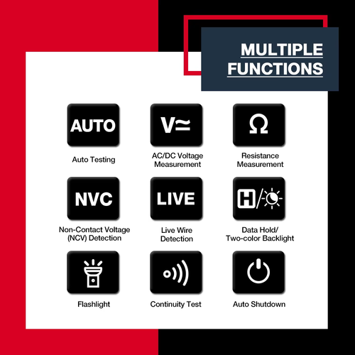 Multímetro digital multifuncional deteção de sequência de fase inteligente anti-queima multímetro totalmente automático