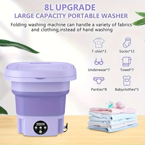 Máquina de lavar roupa portátil dobrável