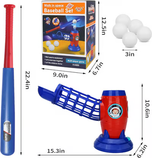 Brinquedos desportivos divertidos ao ar livre: conjunto de treino de basebol para jovens
