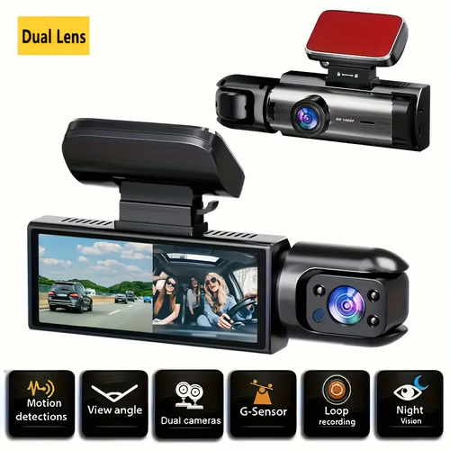 Câmara de vídeo para painel de automóvel com lente dupla, câmara dupla, câmara de painel para automóveis
