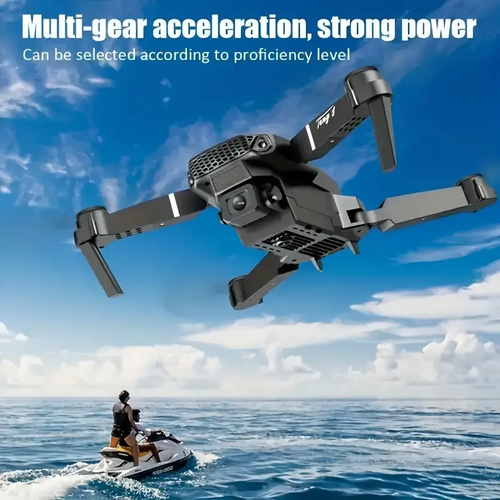 Drone com câmaras HD duplas, vídeo 480p, Wi-Fi, carregamento USB, nível principiante, controlo de aplicações, bateria recarregável, perfeito para fotografia aérea