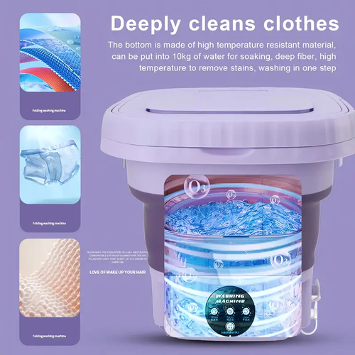 Máquina de lavar roupa portátil dobrável